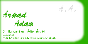 arpad adam business card